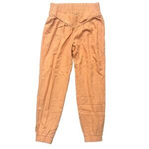 Ban Jara Size Medium Mango Orange Linen Jogger Pants Crossover Yoga Waist